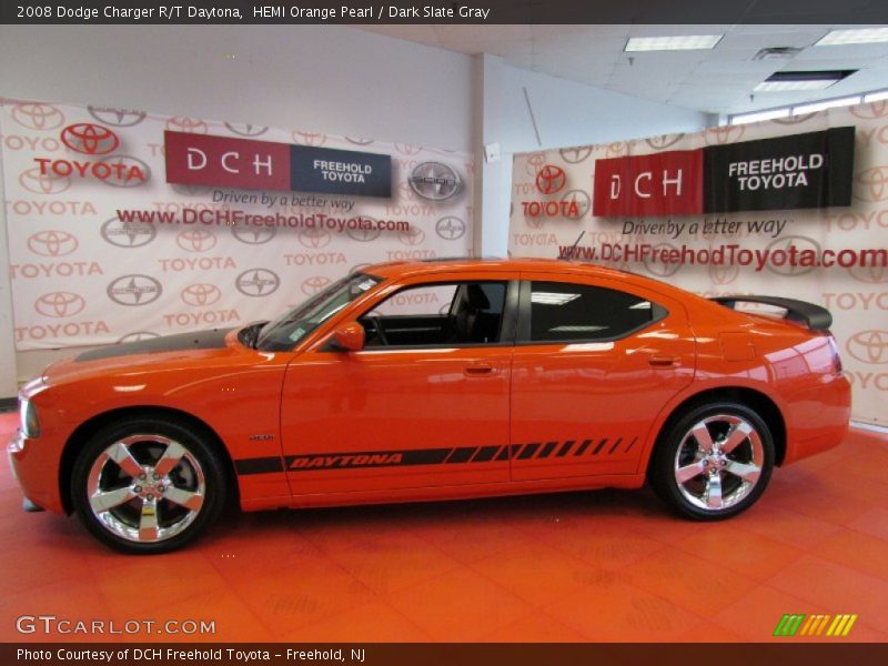 HEMI Orange Pearl / Dark Slate Gray 2008 Dodge Charger R/T Daytona