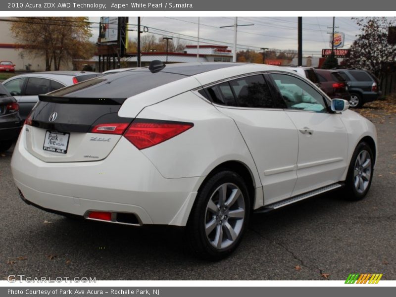 Aspen White Pearl / Sumatra 2010 Acura ZDX AWD Technology
