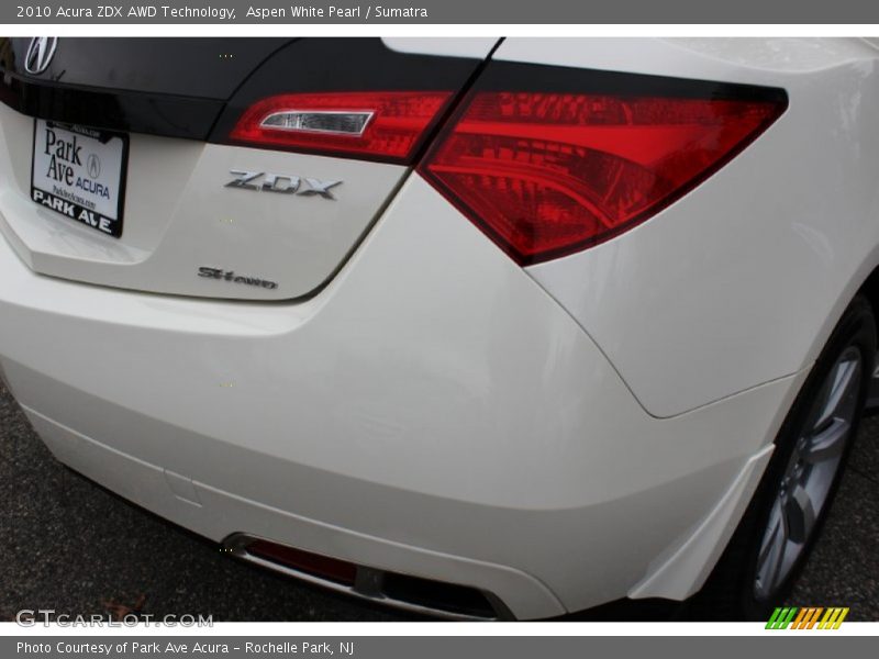 Aspen White Pearl / Sumatra 2010 Acura ZDX AWD Technology