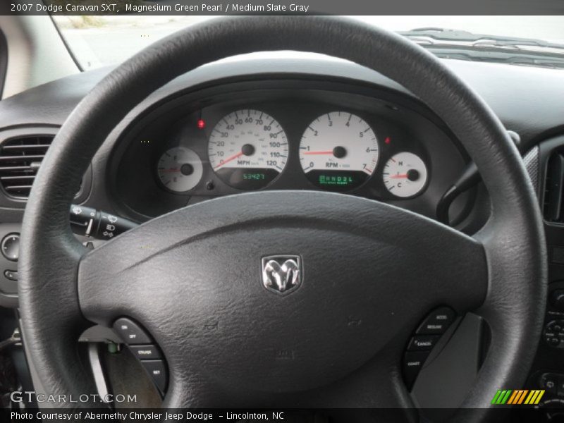 Magnesium Green Pearl / Medium Slate Gray 2007 Dodge Caravan SXT