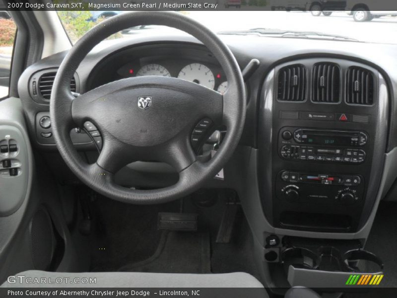 Magnesium Green Pearl / Medium Slate Gray 2007 Dodge Caravan SXT