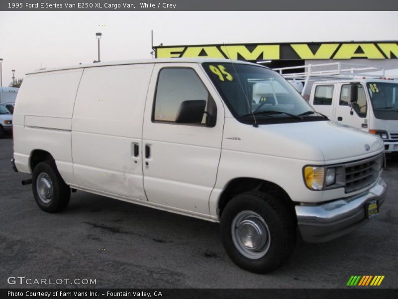 White / Grey 1995 Ford E Series Van E250 XL Cargo Van