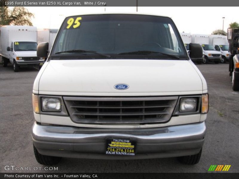 White / Grey 1995 Ford E Series Van E250 XL Cargo Van