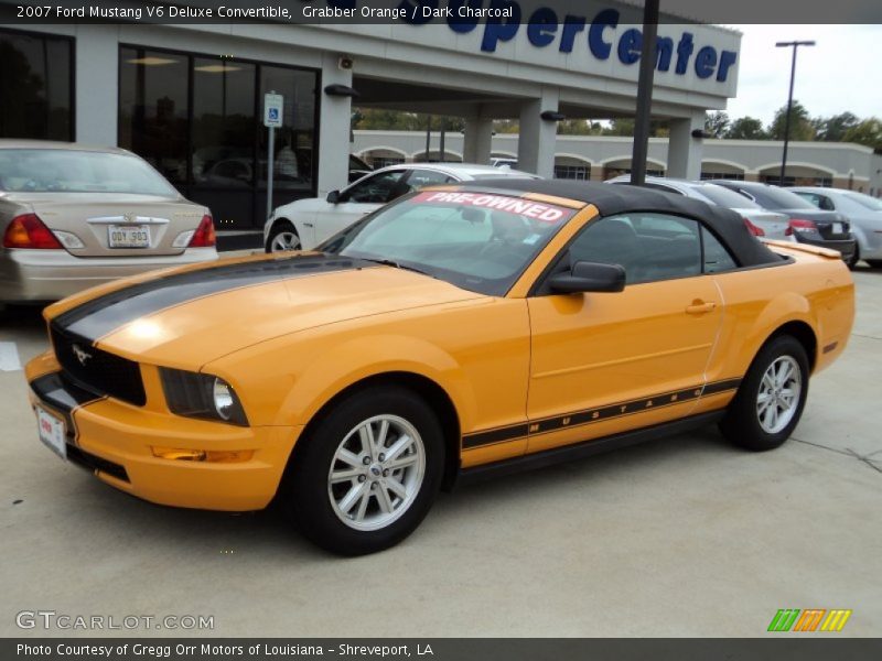 Grabber Orange / Dark Charcoal 2007 Ford Mustang V6 Deluxe Convertible