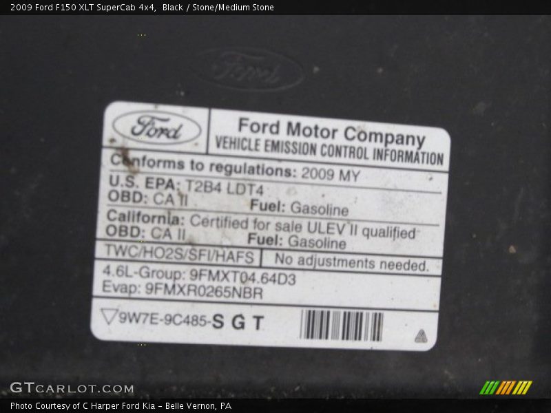 Black / Stone/Medium Stone 2009 Ford F150 XLT SuperCab 4x4