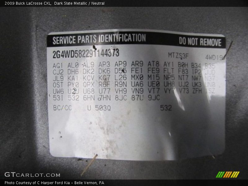 Dark Slate Metallic / Neutral 2009 Buick LaCrosse CXL