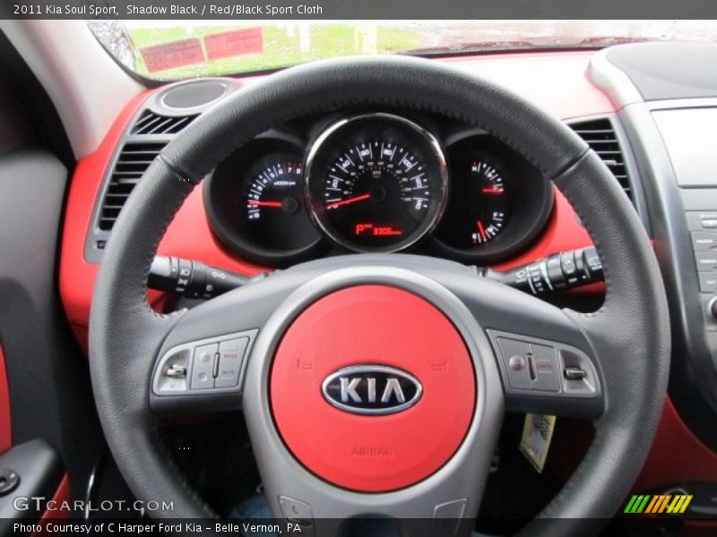 Shadow Black / Red/Black Sport Cloth 2011 Kia Soul Sport
