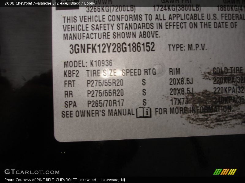Black / Ebony 2008 Chevrolet Avalanche LTZ 4x4