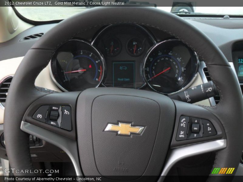 Gold Mist Metallic / Cocoa/Light Neutral 2012 Chevrolet Cruze LTZ