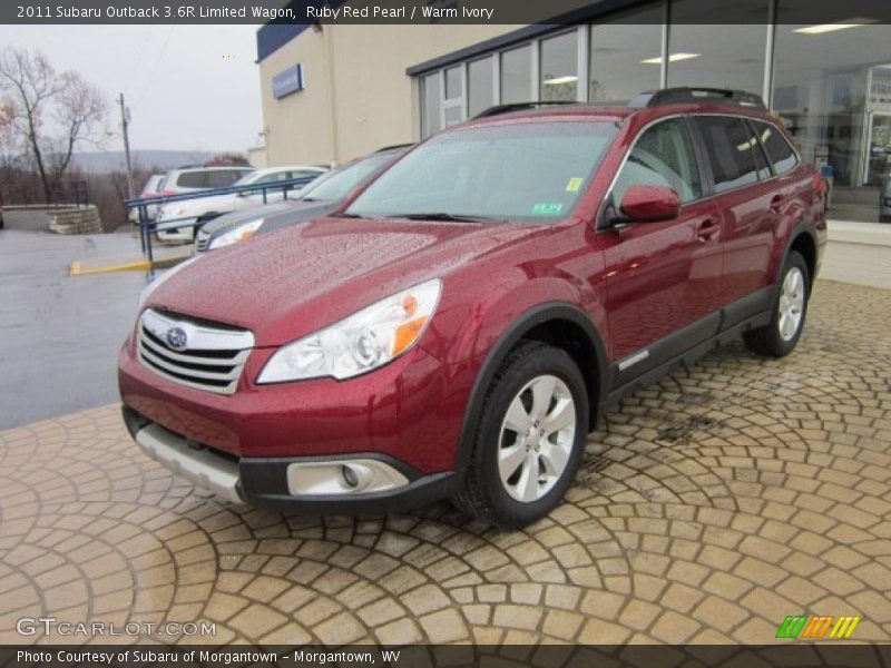 Ruby Red Pearl / Warm Ivory 2011 Subaru Outback 3.6R Limited Wagon