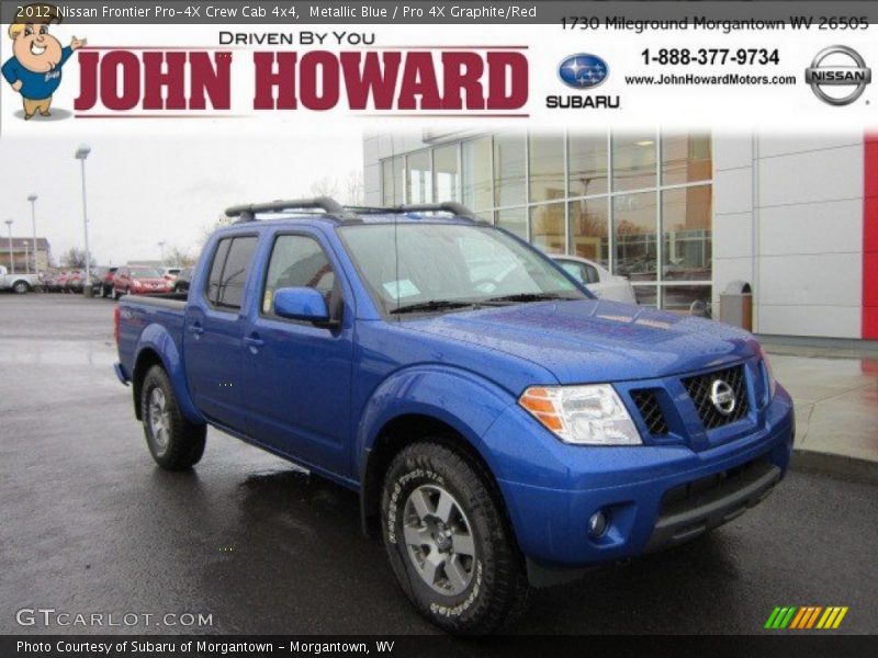 Metallic Blue / Pro 4X Graphite/Red 2012 Nissan Frontier Pro-4X Crew Cab 4x4
