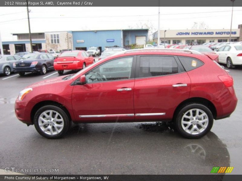 Cayenne Red / Gray 2012 Nissan Rogue SL AWD