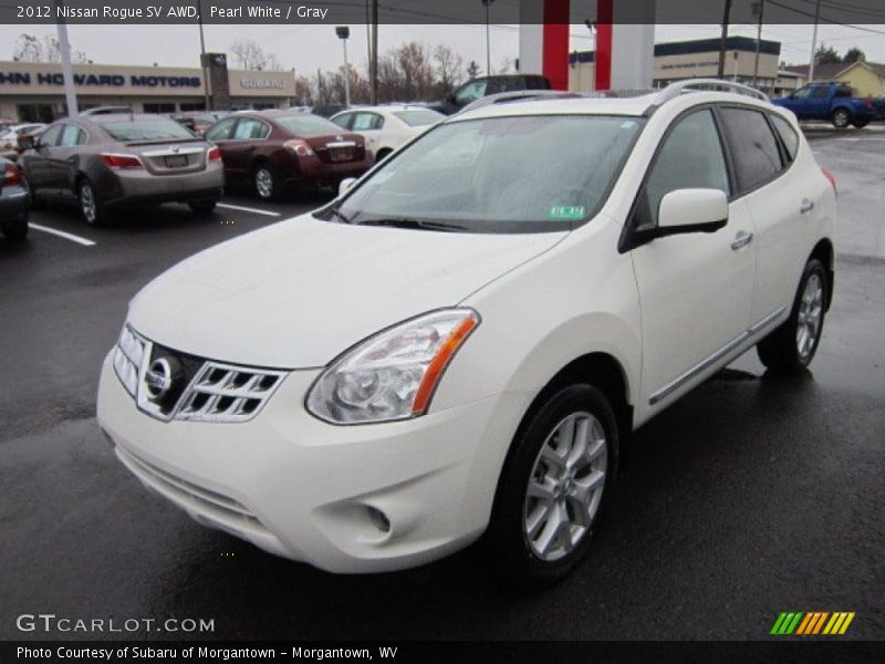 Pearl White / Gray 2012 Nissan Rogue SV AWD