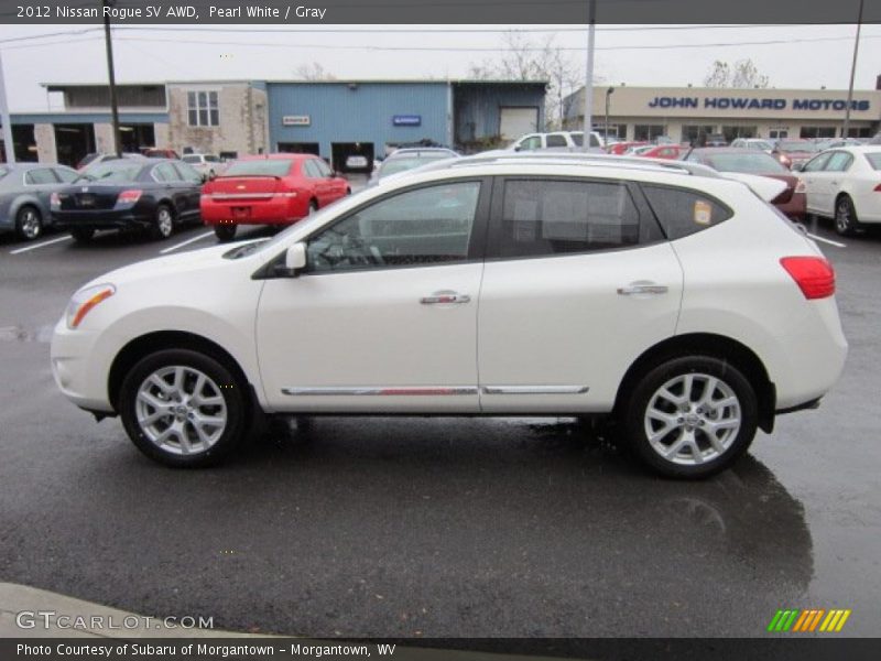 Pearl White / Gray 2012 Nissan Rogue SV AWD