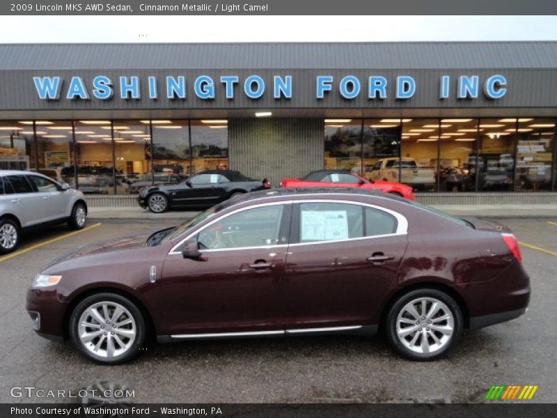 Cinnamon Metallic / Light Camel 2009 Lincoln MKS AWD Sedan