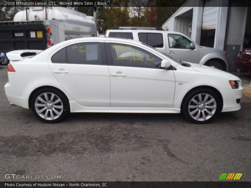 Wicked White Satin / Black 2009 Mitsubishi Lancer GTS