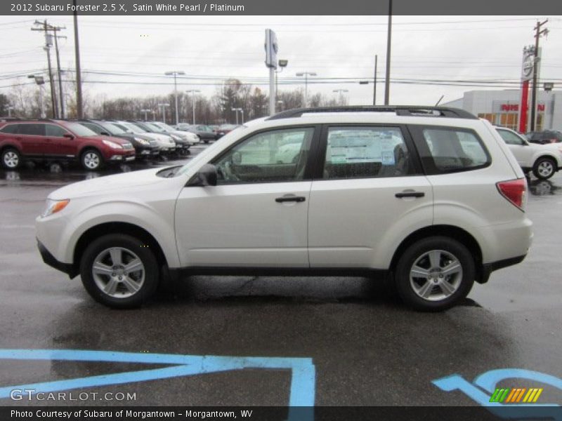 Satin White Pearl / Platinum 2012 Subaru Forester 2.5 X