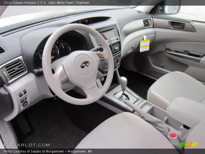 Satin White Pearl / Platinum 2012 Subaru Forester 2.5 X