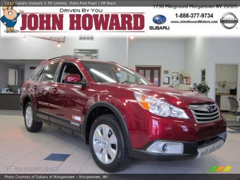 Ruby Red Pearl / Off Black 2012 Subaru Outback 3.6R Limited