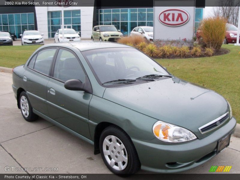 Forest Green / Gray 2002 Kia Rio Sedan