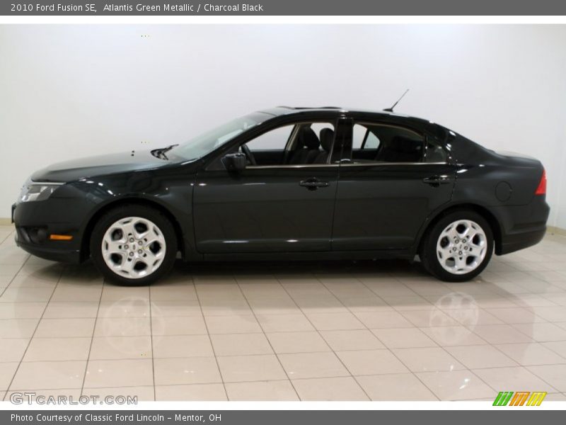 Atlantis Green Metallic / Charcoal Black 2010 Ford Fusion SE