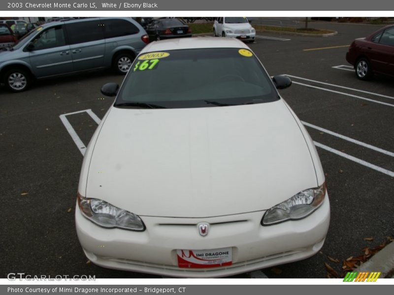 White / Ebony Black 2003 Chevrolet Monte Carlo LS