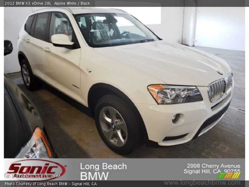 Alpine White / Black 2012 BMW X3 xDrive 28i