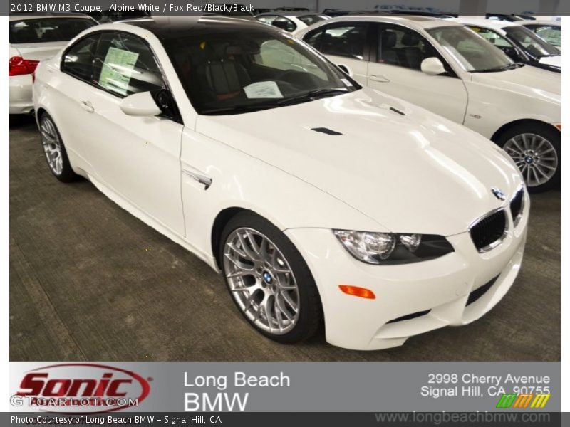 Alpine White / Fox Red/Black/Black 2012 BMW M3 Coupe