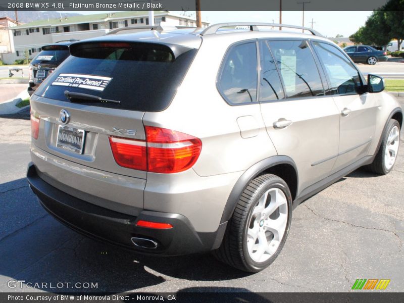 Platinum Bronze Metallic / Black 2008 BMW X5 4.8i