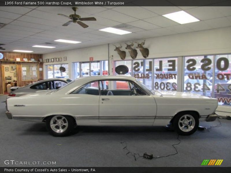 Wimbledon White / Turquoise 1966 Ford Fairlane 500 Hardtop Coupe
