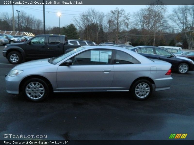 Satin Silver Metallic / Black 2005 Honda Civic LX Coupe