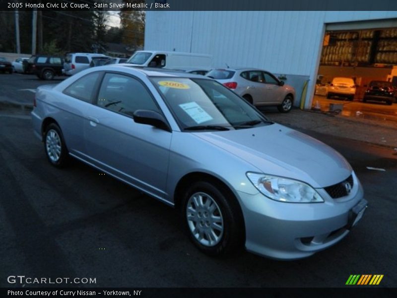 Satin Silver Metallic / Black 2005 Honda Civic LX Coupe