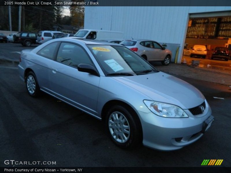 Satin Silver Metallic / Black 2005 Honda Civic LX Coupe