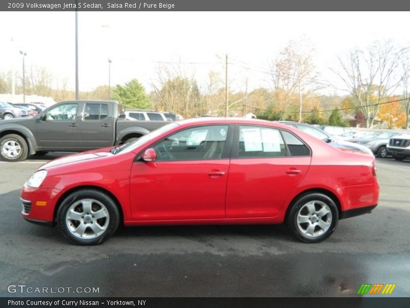 Salsa Red / Pure Beige 2009 Volkswagen Jetta S Sedan