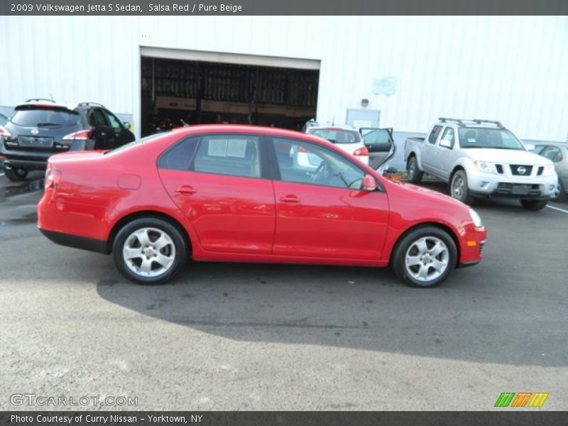 Salsa Red / Pure Beige 2009 Volkswagen Jetta S Sedan