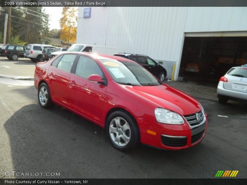 Salsa Red / Pure Beige 2009 Volkswagen Jetta S Sedan