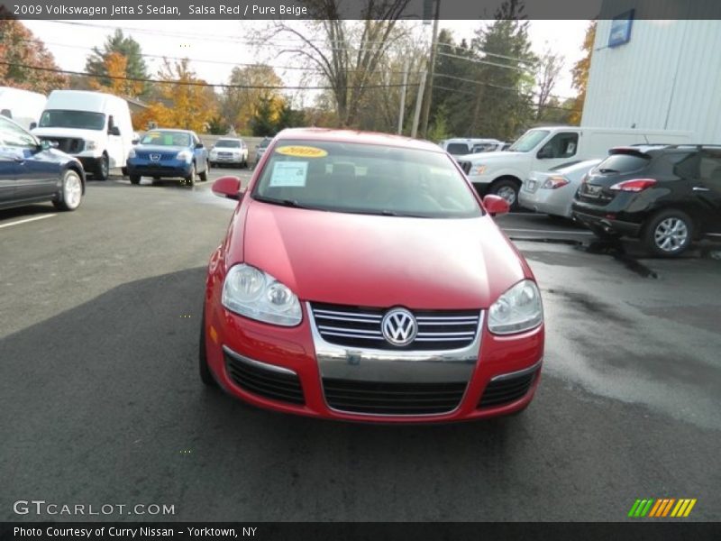 Salsa Red / Pure Beige 2009 Volkswagen Jetta S Sedan
