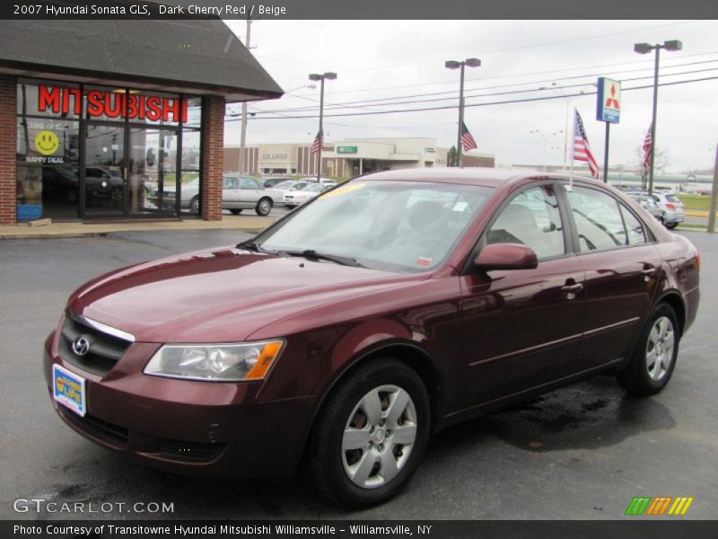 Dark Cherry Red / Beige 2007 Hyundai Sonata GLS
