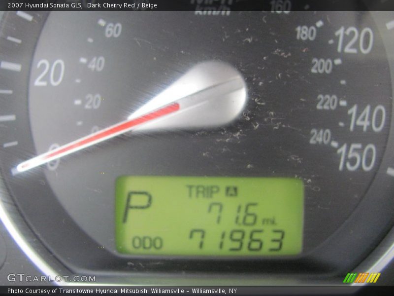 Dark Cherry Red / Beige 2007 Hyundai Sonata GLS
