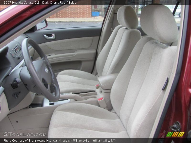Dark Cherry Red / Beige 2007 Hyundai Sonata GLS