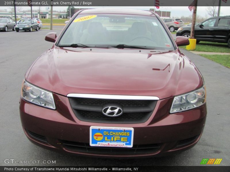 Dark Cherry Red / Beige 2007 Hyundai Sonata GLS