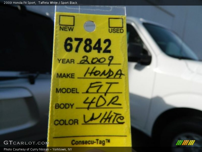Taffeta White / Sport Black 2009 Honda Fit Sport