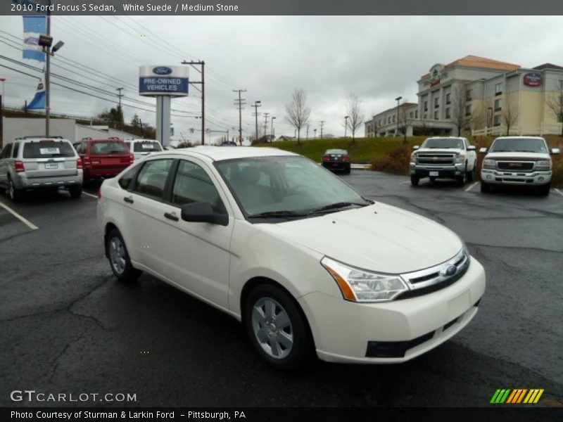 White Suede / Medium Stone 2010 Ford Focus S Sedan