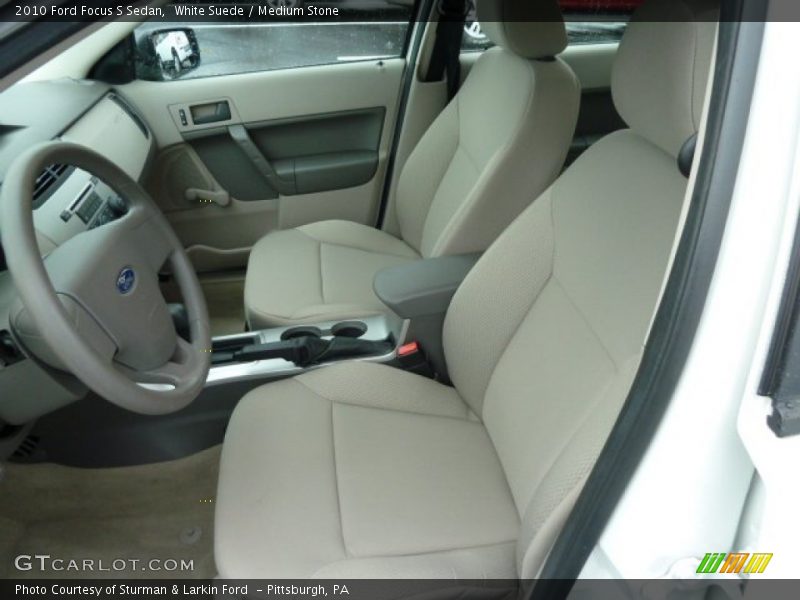 White Suede / Medium Stone 2010 Ford Focus S Sedan