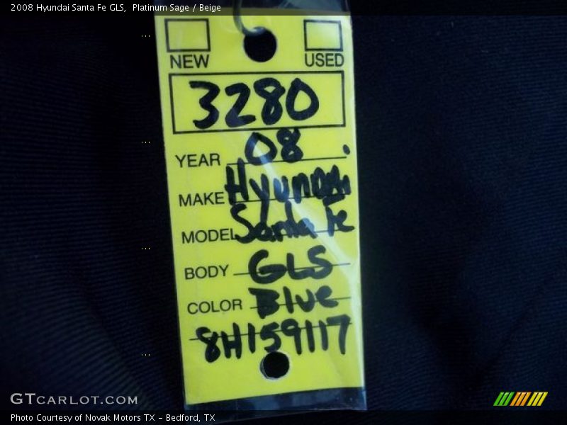 Platinum Sage / Beige 2008 Hyundai Santa Fe GLS