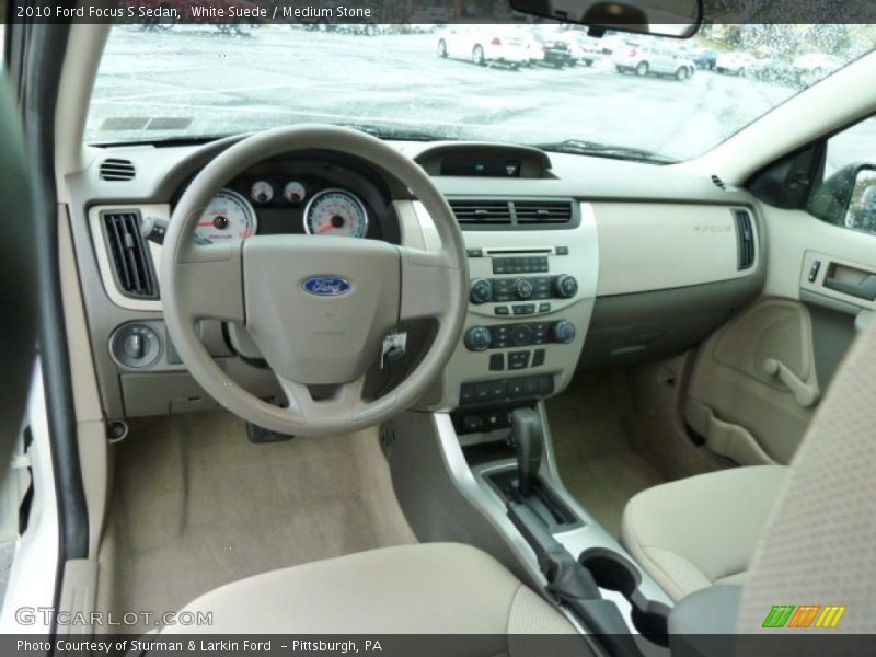 White Suede / Medium Stone 2010 Ford Focus S Sedan
