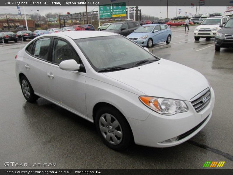 Captiva White / Beige 2009 Hyundai Elantra GLS Sedan