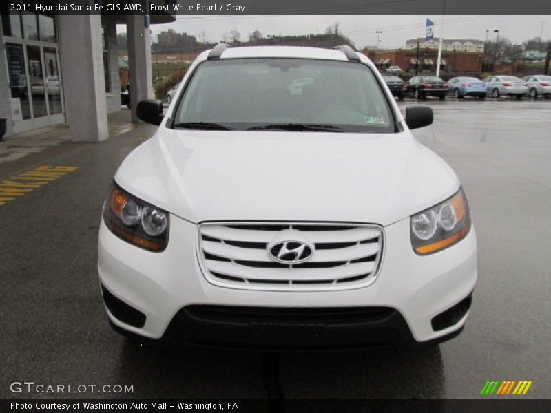 Frost White Pearl / Gray 2011 Hyundai Santa Fe GLS AWD