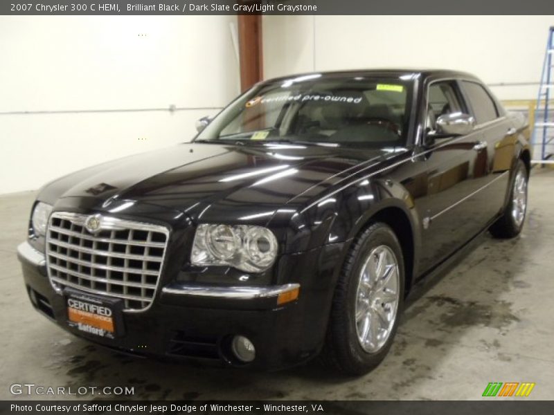 Brilliant Black / Dark Slate Gray/Light Graystone 2007 Chrysler 300 C HEMI