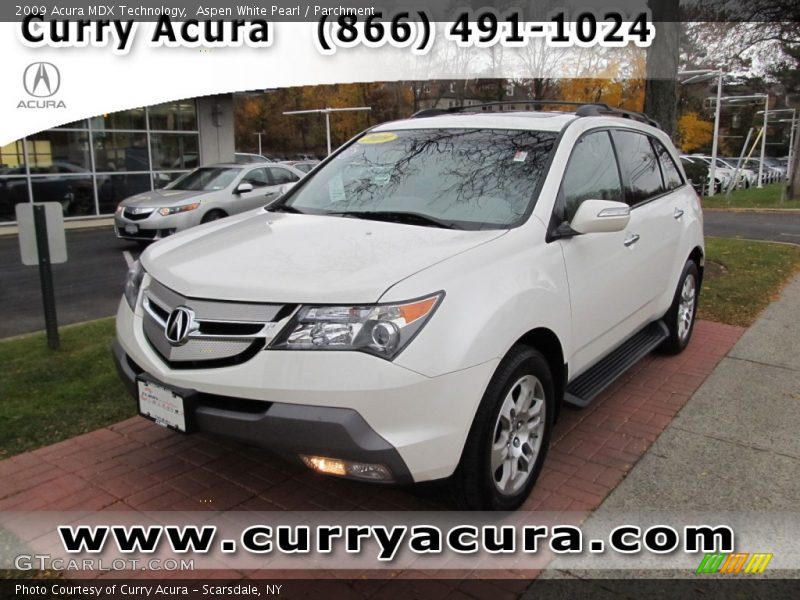 Aspen White Pearl / Parchment 2009 Acura MDX Technology